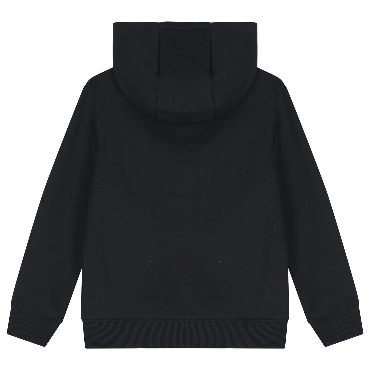 Black Logo Hooded Zip Up Top, 1, hi-res