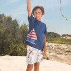 Boys Navy Blue Saill Boat T-Shirt, 1, hi-res