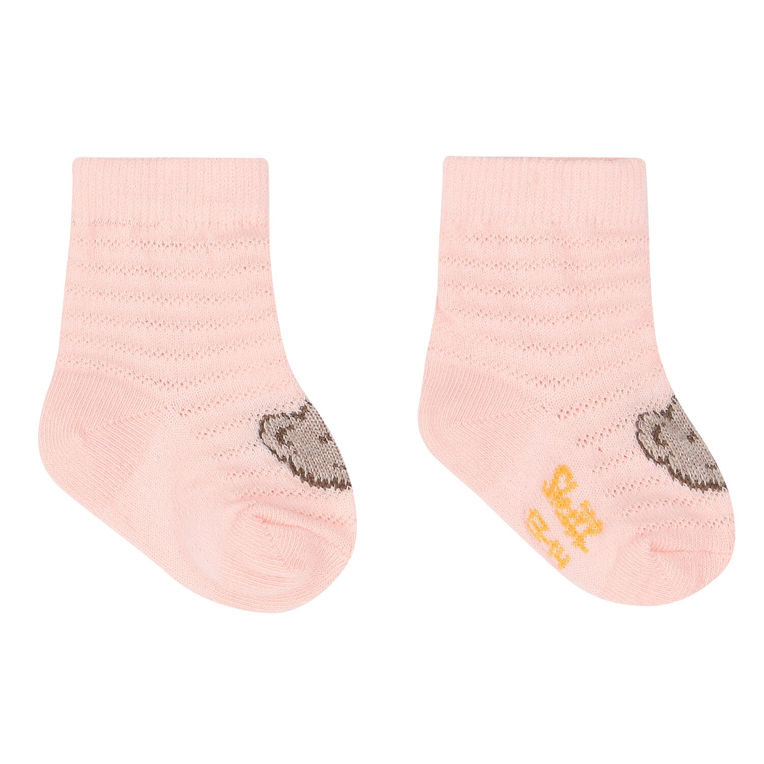 Baby Girls Pink Teddy Socks, 1, hi-res image number null