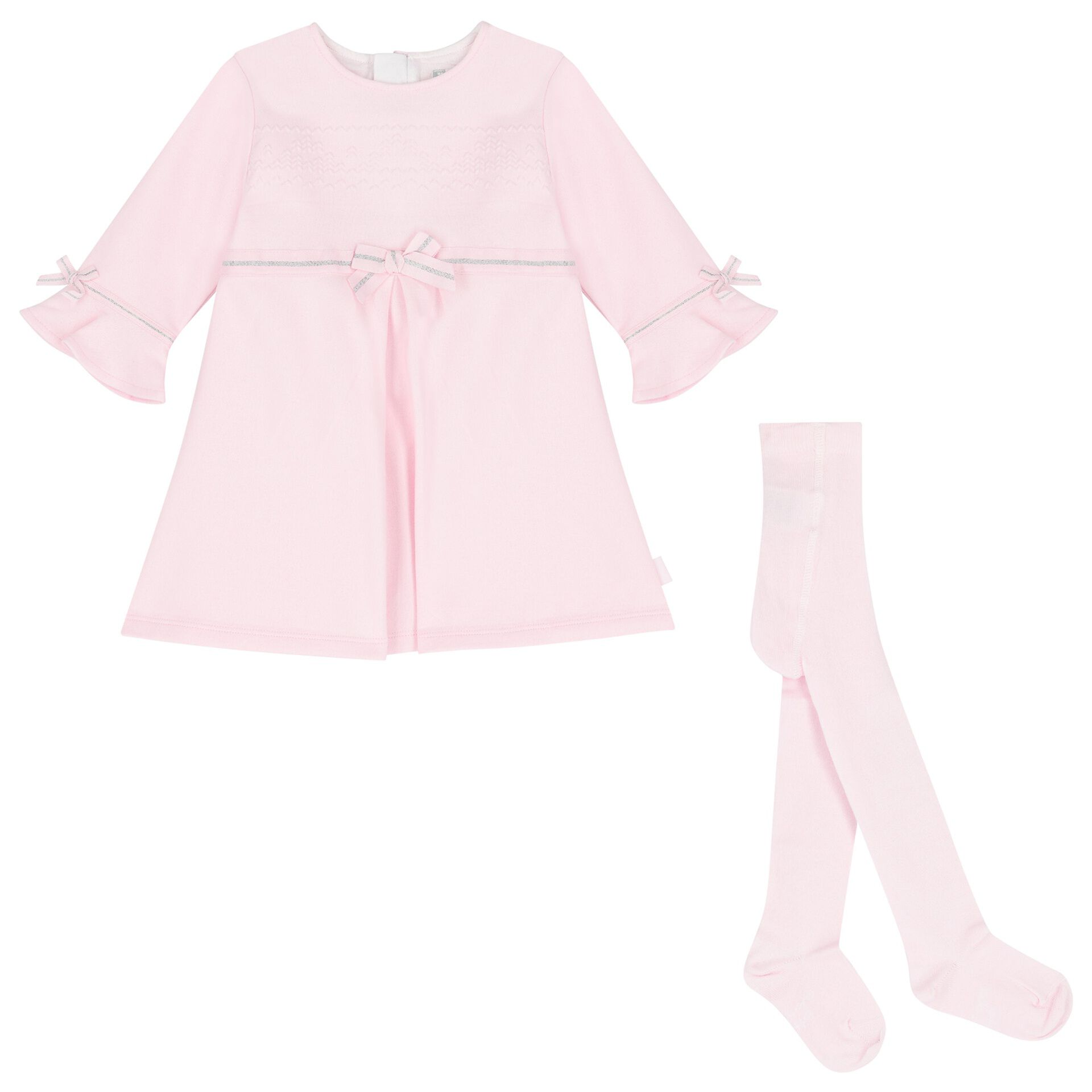 Tutto Piccolo Baby Girls Pink Bow Dress Set Junior Couture USA