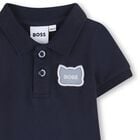Baby Boys Navy Blue Logo Romper, 3, hi-res