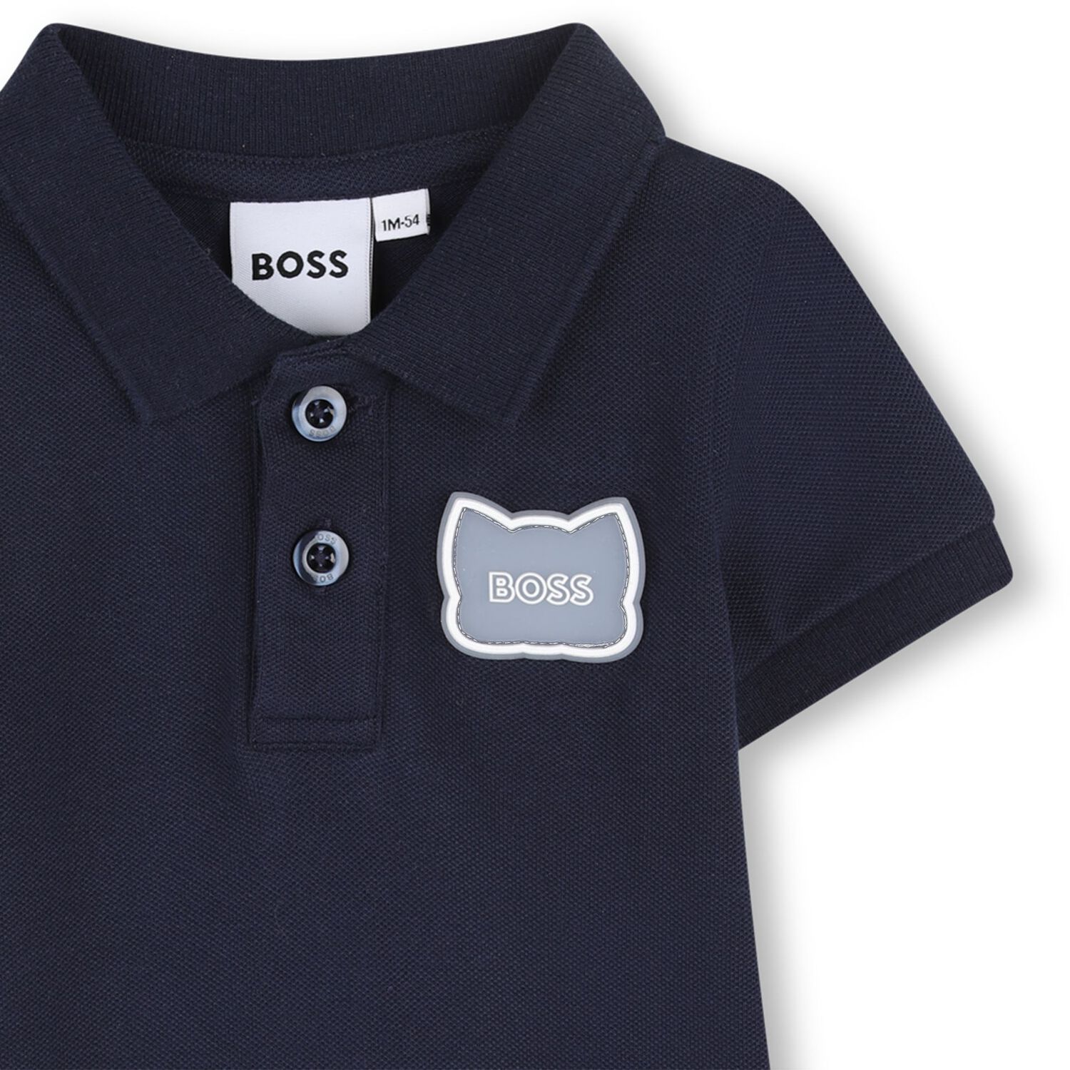 Baby Boys Navy Blue Logo Romper, 3, hi-res