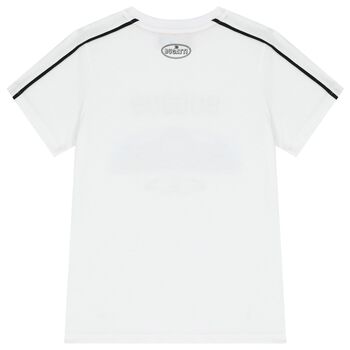 Boys White & Blue Logo T-Shirt
