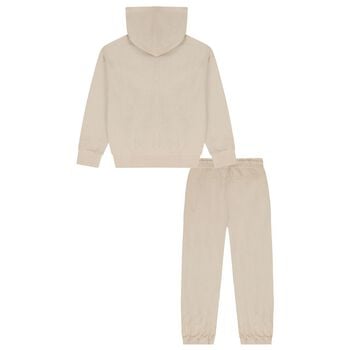 Boys Beige Embroidered Tracksuit