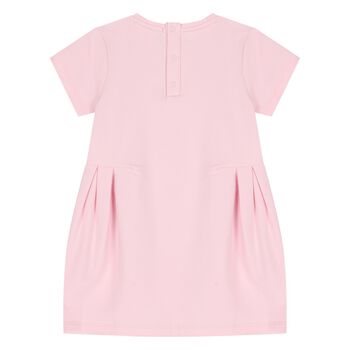 Younger Girls Pink Necklace Logo Dress 