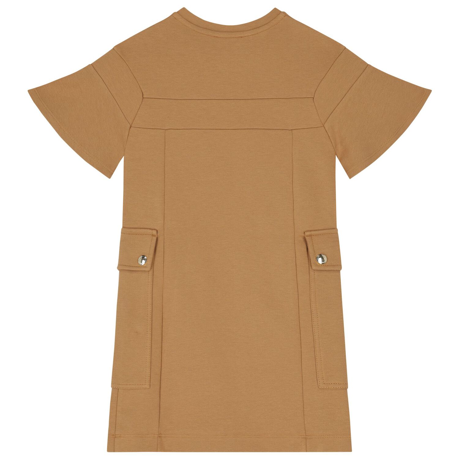 Girls Beige Logo Dress, 2, hi-res image number null