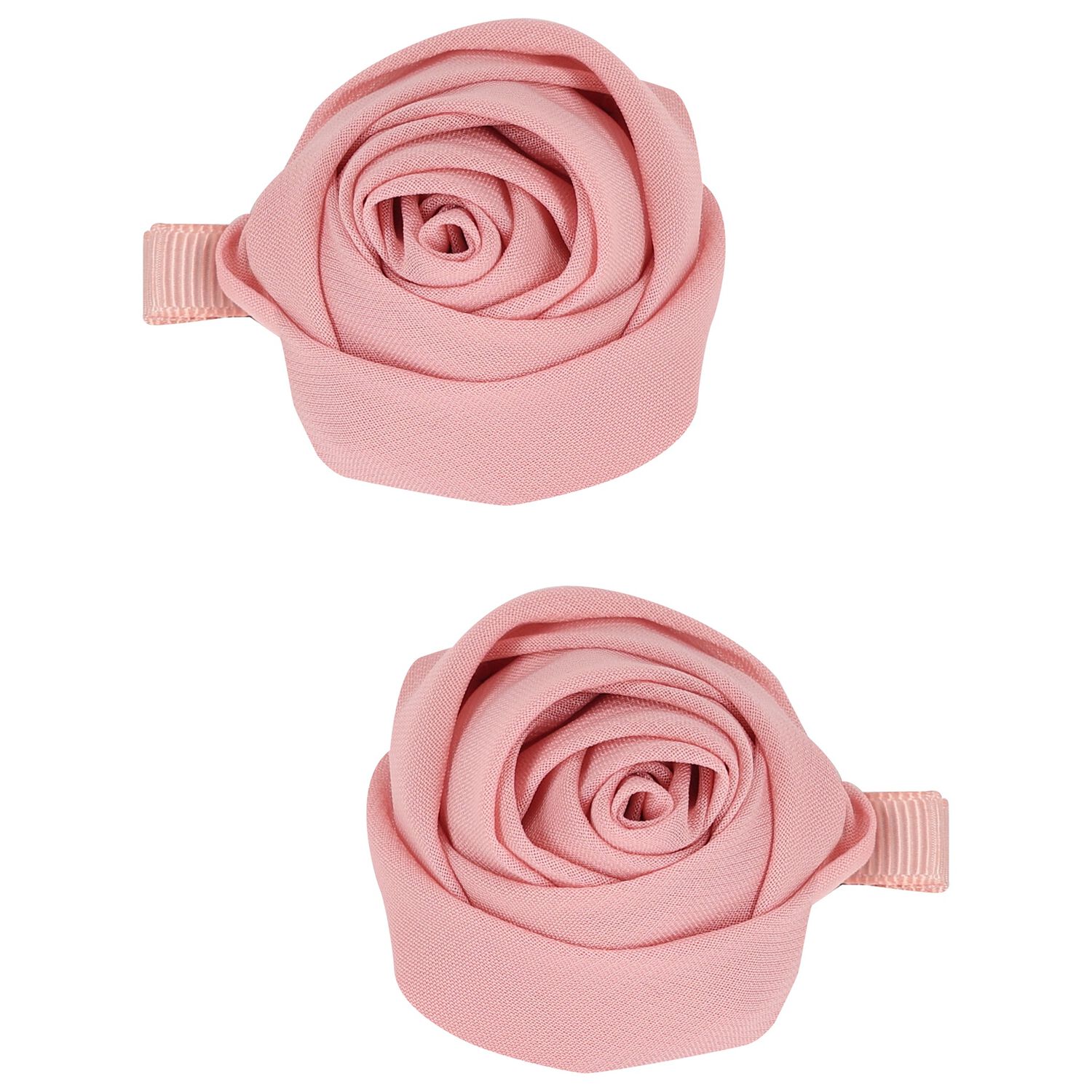 Girls Pink Rosebud Hairclips ( 2-Pack ), 1, hi-res