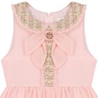 Girls Pink Chiffon Bow Dress, 1, hi-res
