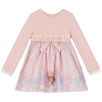 Girls Pink Bow Dress