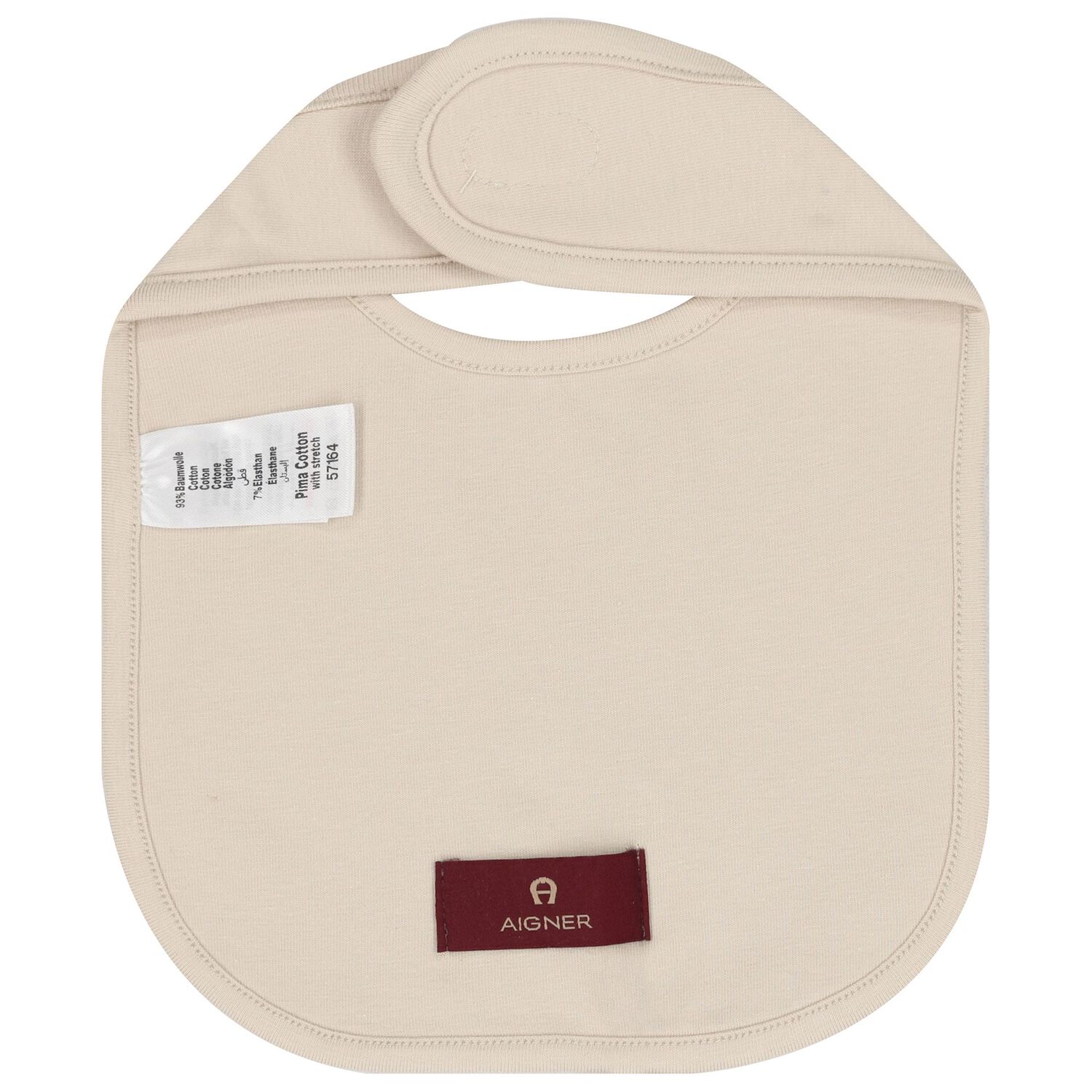 Beige Logo Baby Bib, 1, hi-res image number null