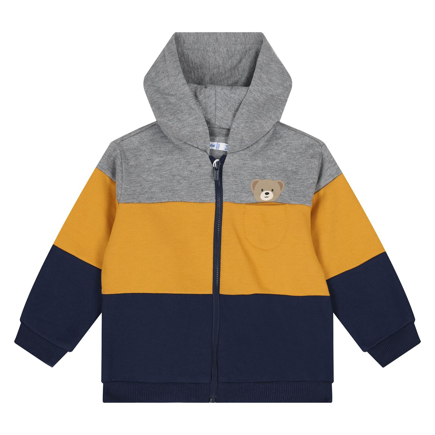 Younger Boys Grey, Yellow & Navy Blue Tracksuit Set ( 3 Piece ), 1, hi-res