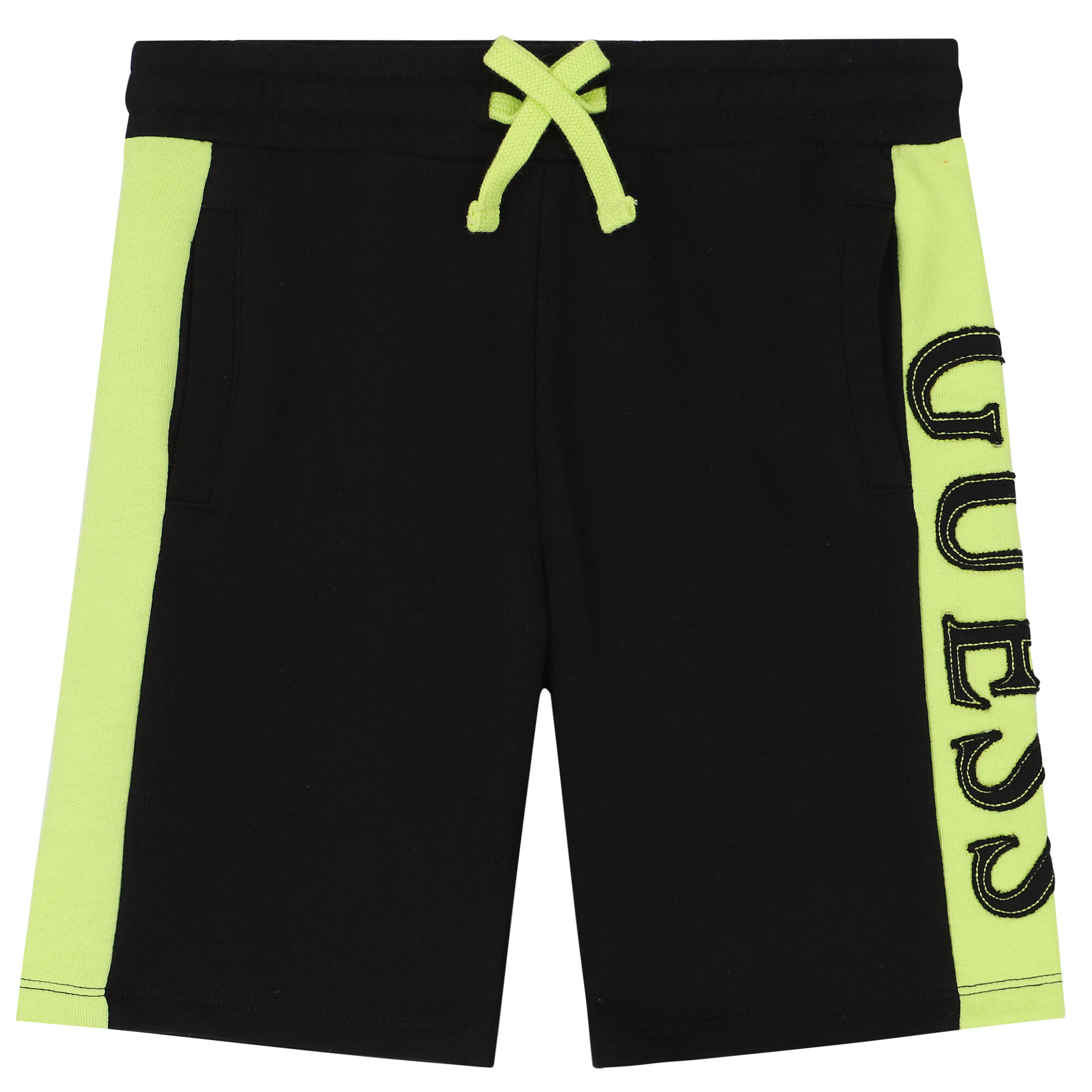 Guess Boys Black Green Logo Shorts Junior Couture