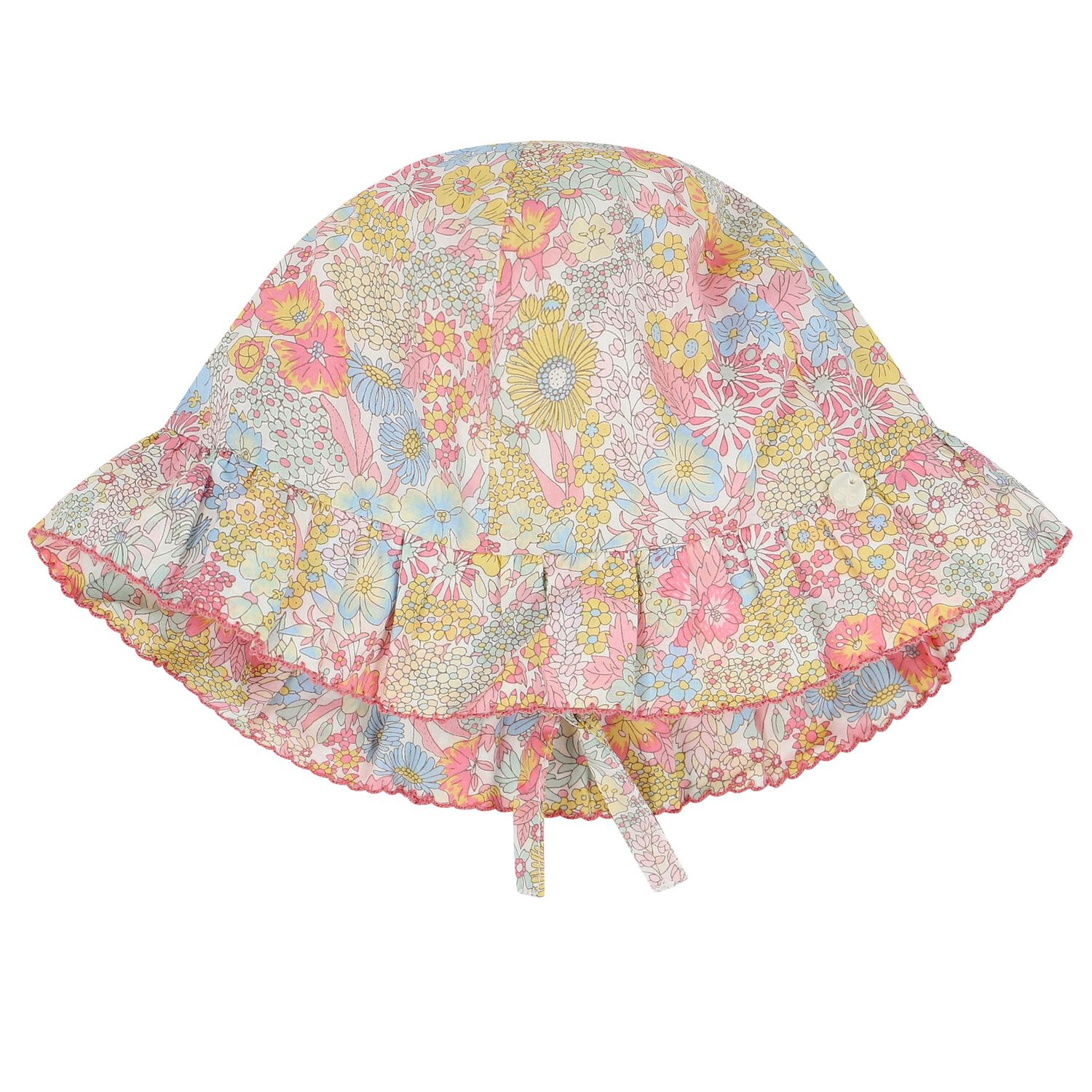 Younger Girls Blue, Yellow & Pink Liberty Hat, 2, hi-res