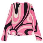 Girls Pink Vortice Logo Long Sleeve Top, 1, hi-res