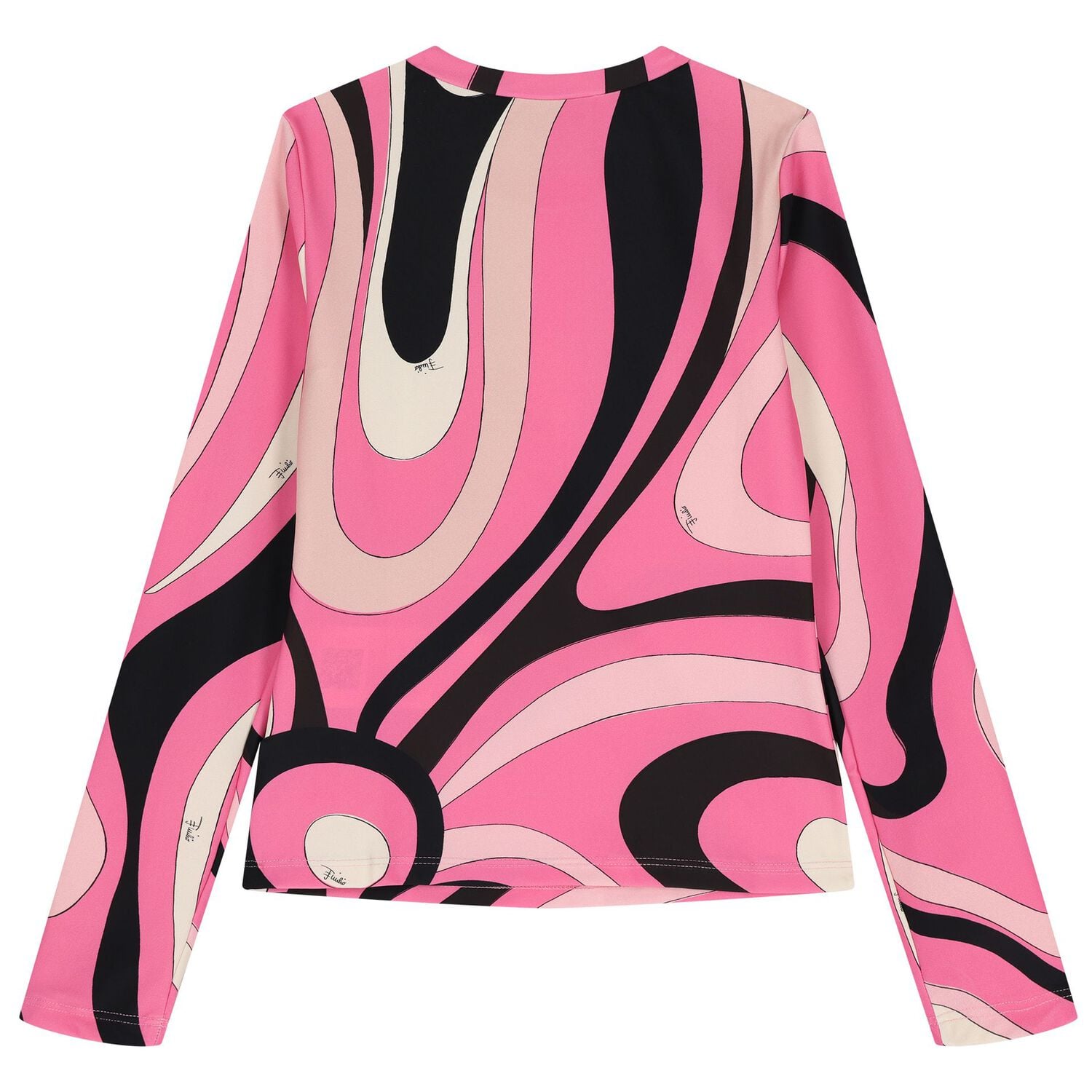 Girls Pink Vortice Logo Long Sleeve Top, 1, hi-res