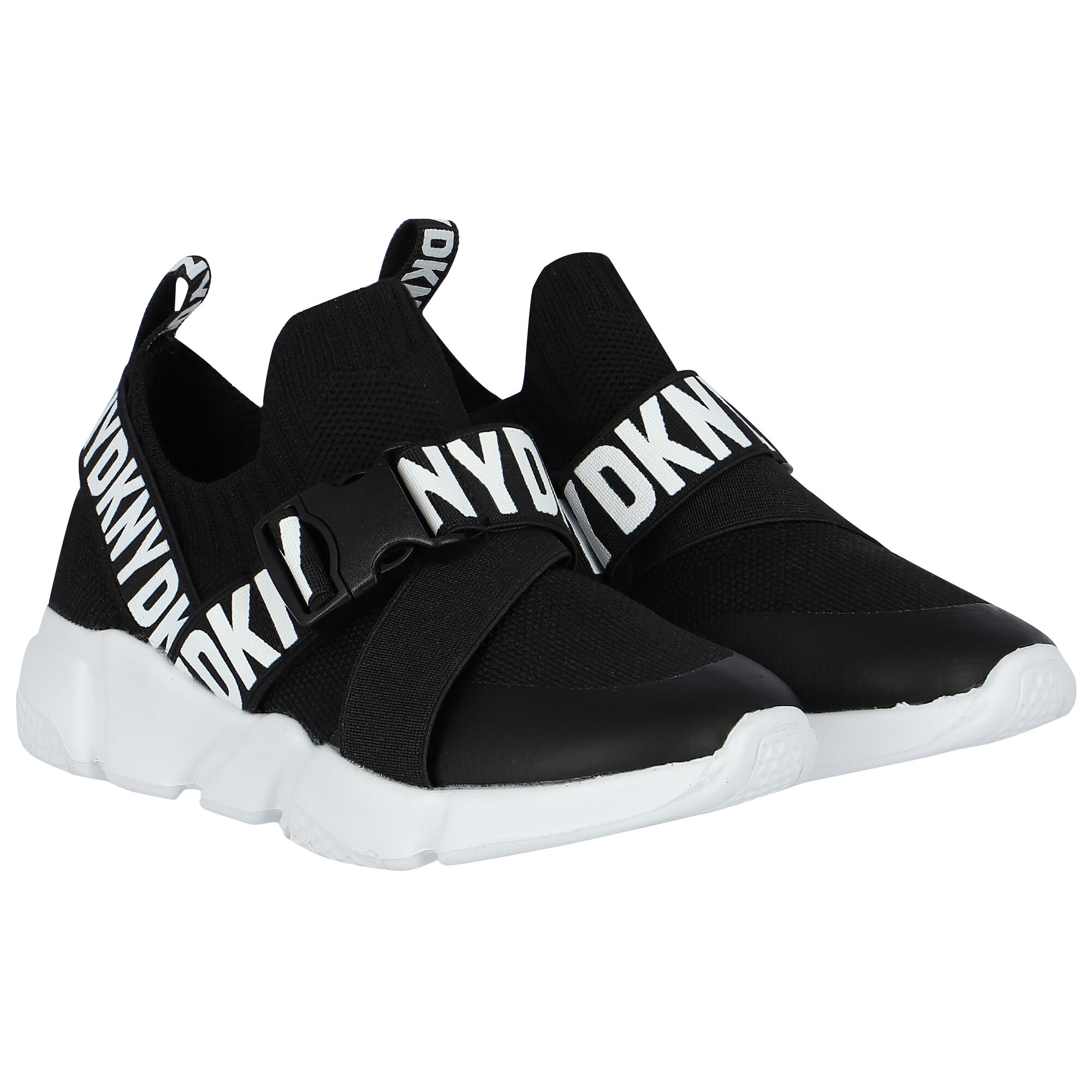 DKNY Black Logo Trainers Junior Couture