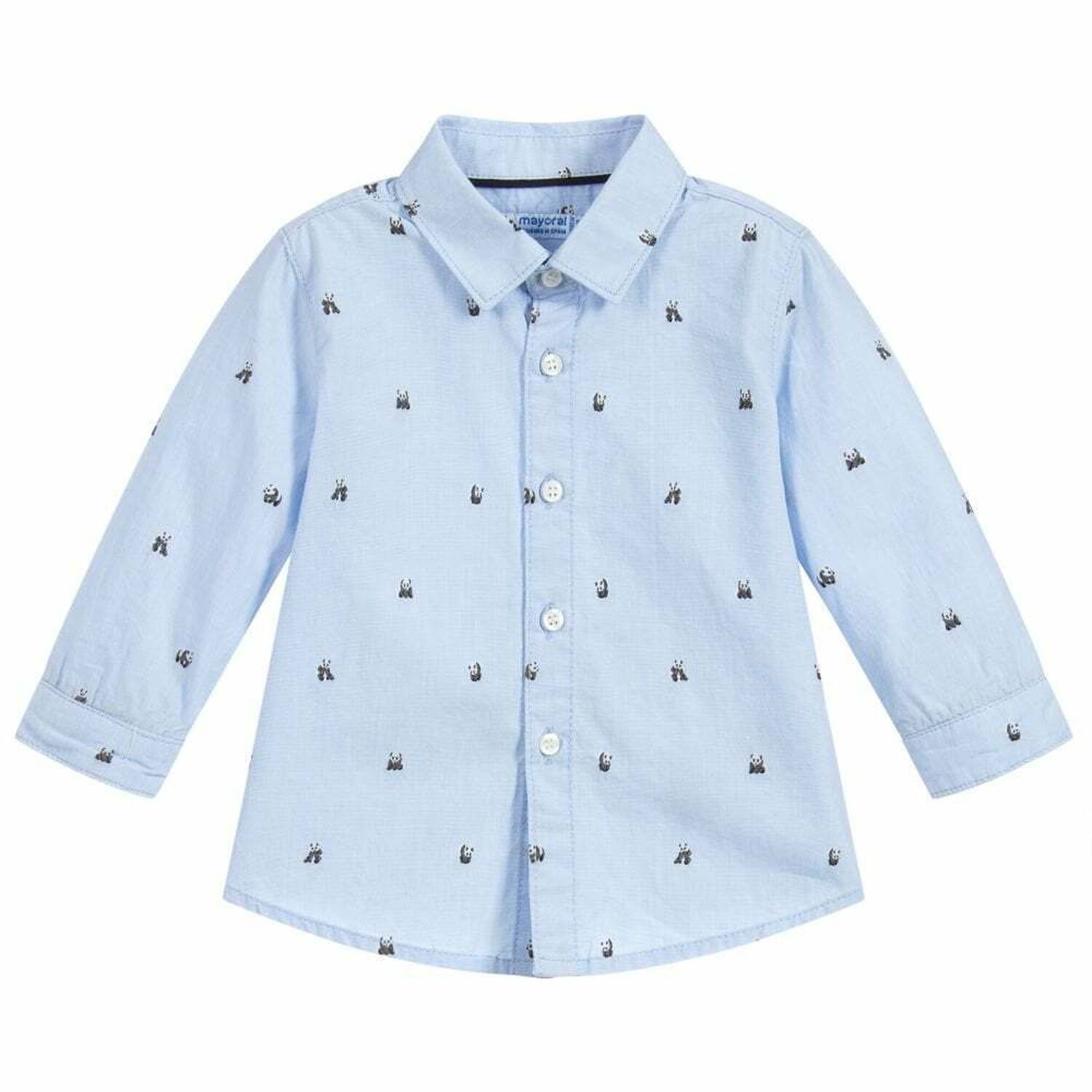 Younger Boys Blue Printed Shirt, 1, hi-res image number null