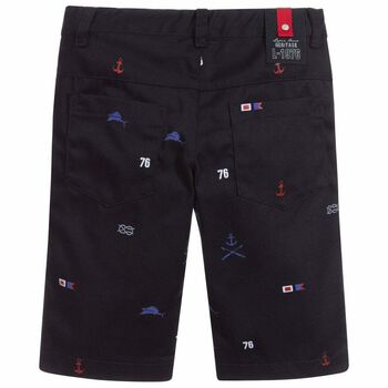 Boys Navy Blue Bermuda Shorts