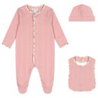 Baby Girls Pink Floral Pointelle Babygrow Gift Set, 1, hi-res