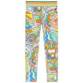 Girls Multicoloured Logo Leggings
