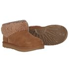 Girls Chestnut Brown Classic Ultra Mini Suede Boots, 1, hi-res