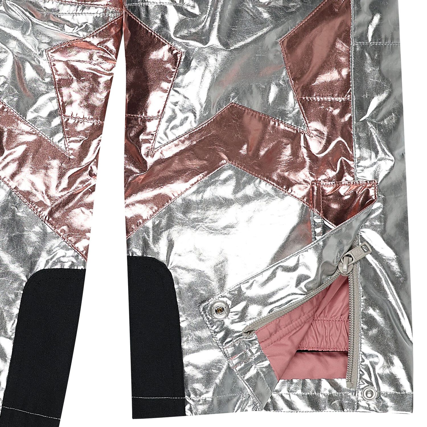 Girls Silver & Pink Star Ski Trousers, 1, hi-res