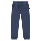 Younger Boys Blue Teddy Bear Joggers, 1, hi-res