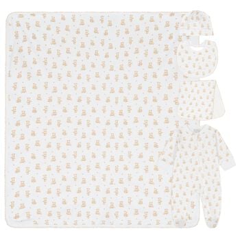  White Teddy Bear Babygrow Gift Set