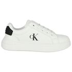 White & Black Logo Trainers, 1, hi-res