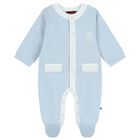 Baby Boys Blue Logo Babygrow, 2, hi-res