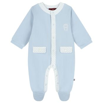 Baby Boys Blue Logo Babygrow
