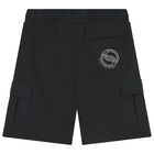 Boys Boys Black Logo Shorts, 1, hi-res