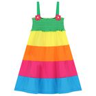 فستان بنات مزين بالزهور متعدد الألوان , 1, hi-res