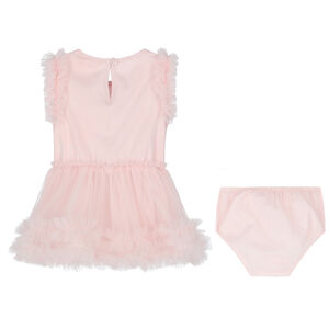 Younger Girls Pink Tulle Dress Set
