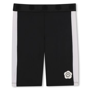 Girls Black Logo Cycling Shorts