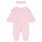 Baby Girls Pink & Gold Logo Babygrow Gift Set, 2, hi-res