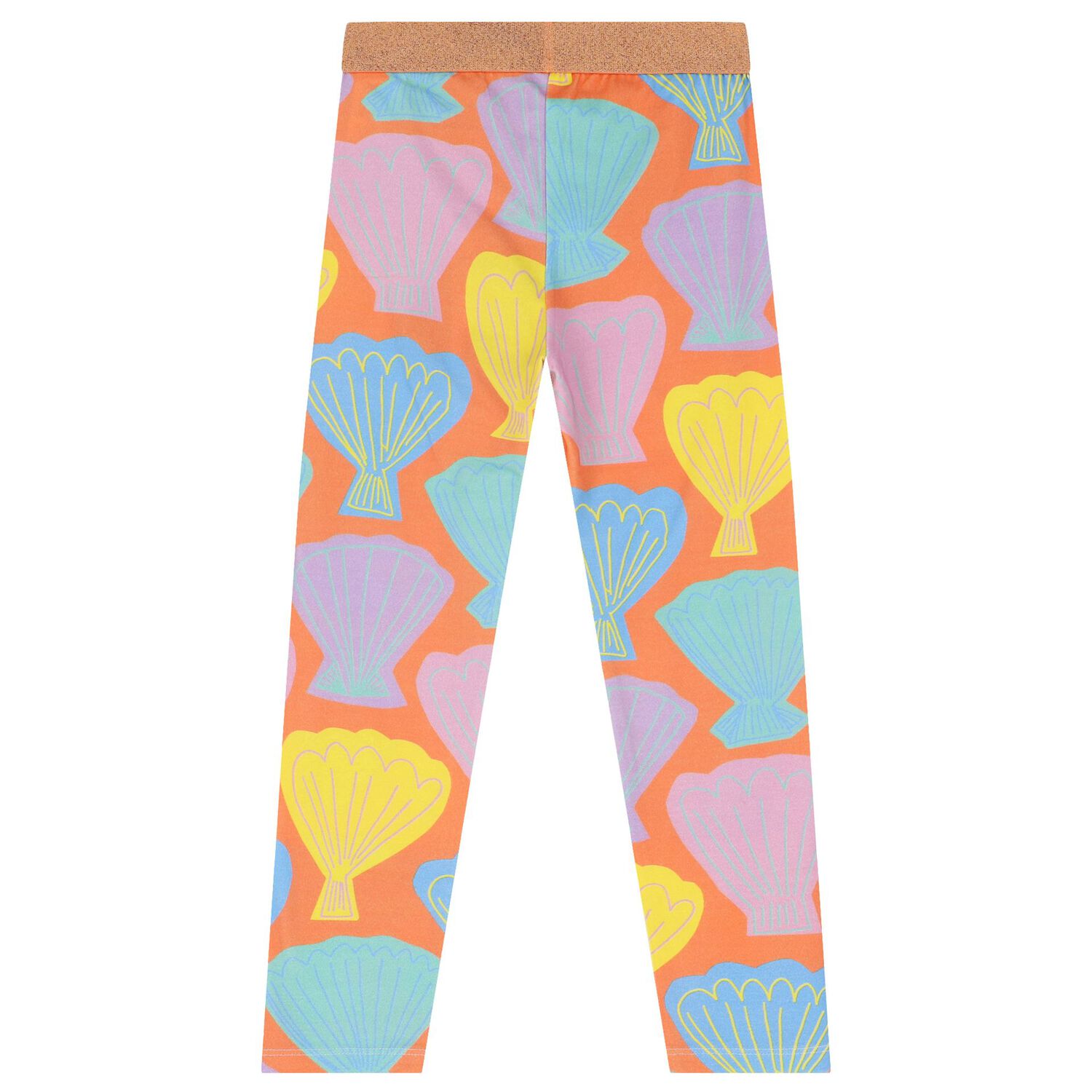 Girls Orange Shell Leggings, 1, hi-res image number null
