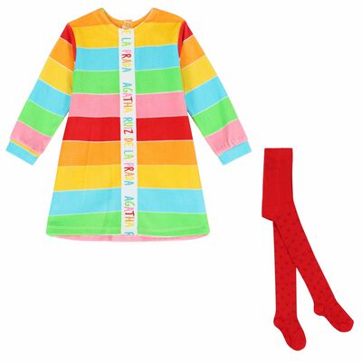 Girls Multi Coloured Logo Dress