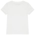 Girls White Logo T-Shirt, 1, hi-res
