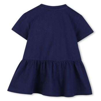Younger Girls Navy Blue Tiger Logo Dress