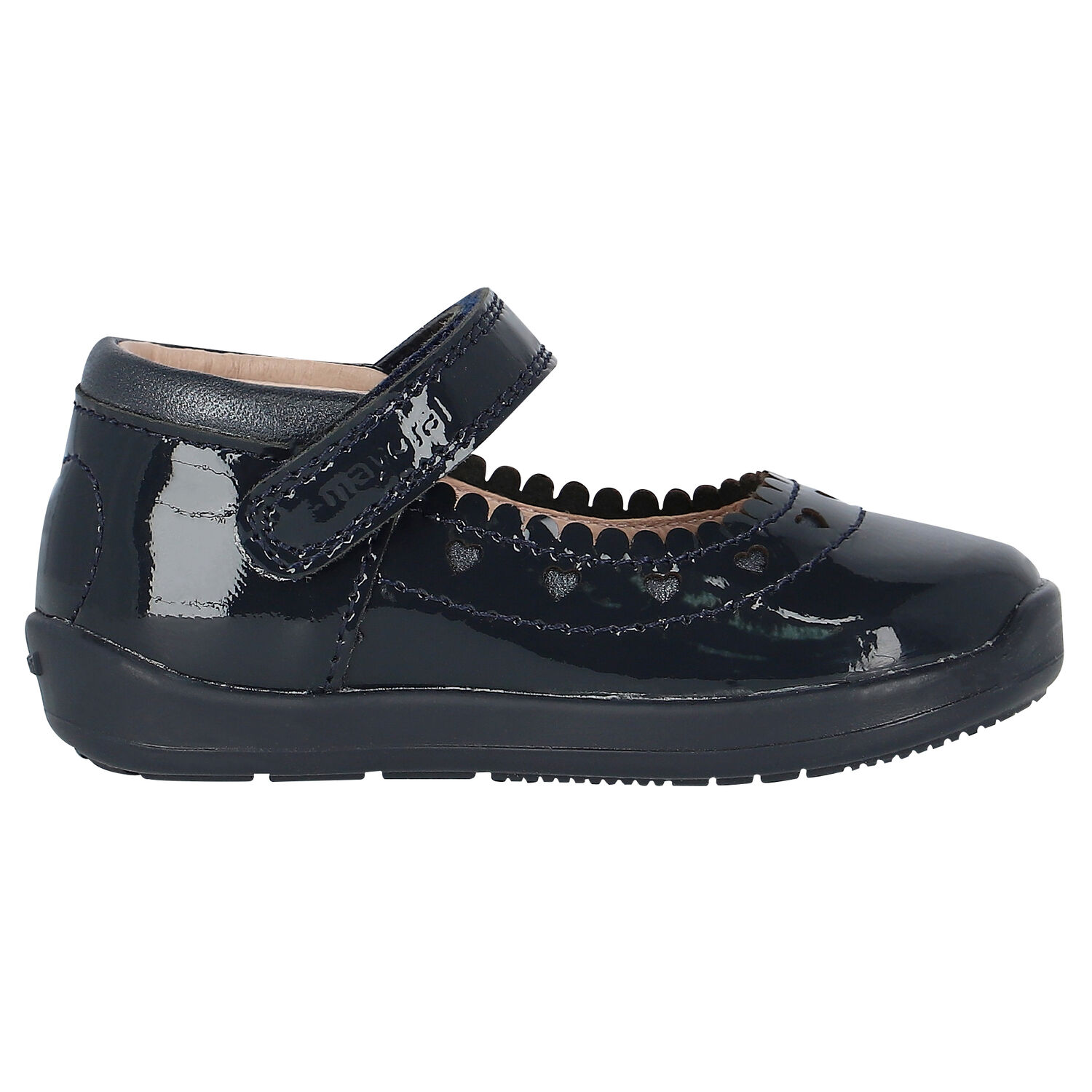 Girls Navy Blue Patent First Walker Shoes, 1, hi-res image number null