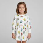 فستان بنات مزين بالزهور باللون الابيض , 1, hi-res