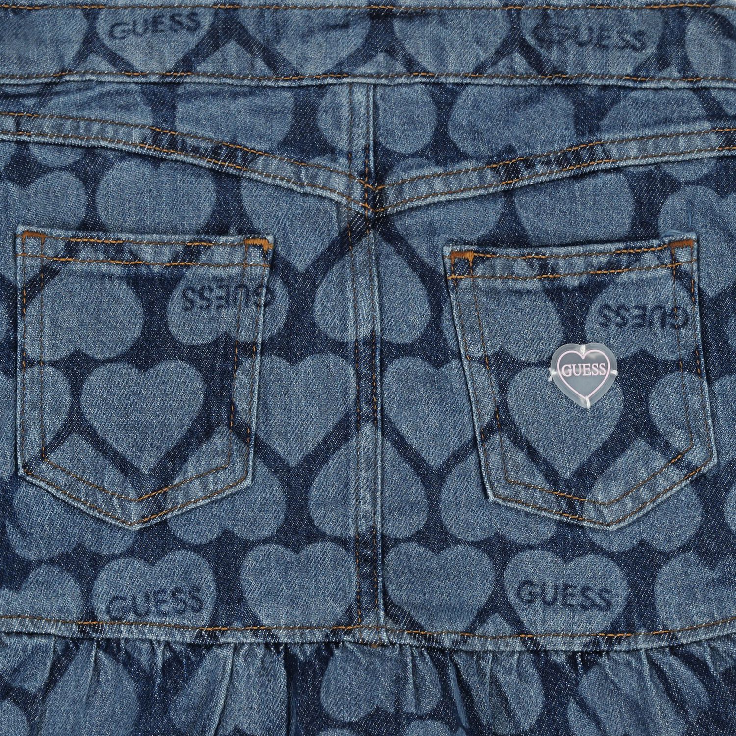 Girls Blue Logo Denim Skirt, 1, hi-res image number null