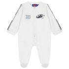 Baby Boys White Logo Babygrow, 1, hi-res