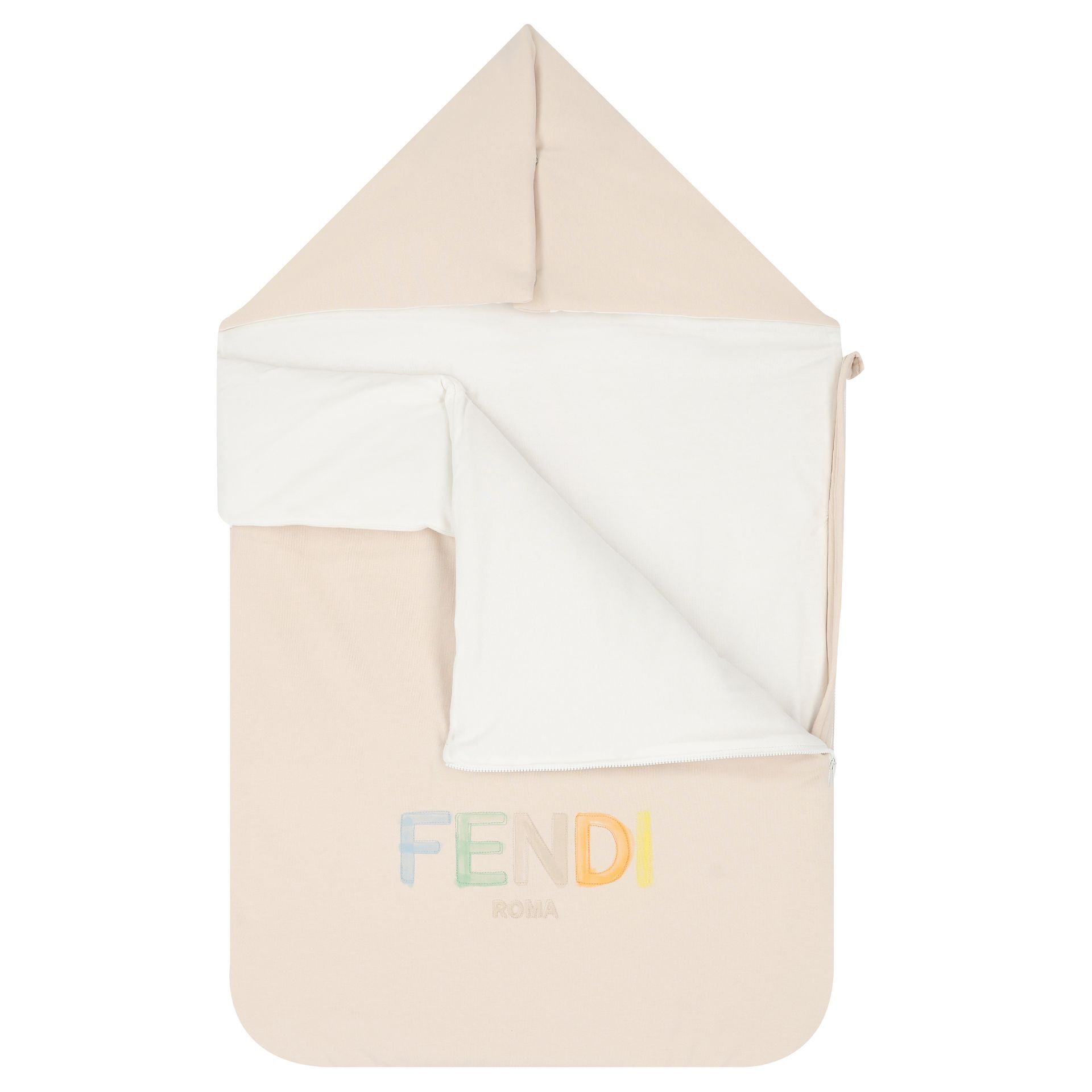Fendi Beige & White Logo Baby Nest | Junior Couture USA