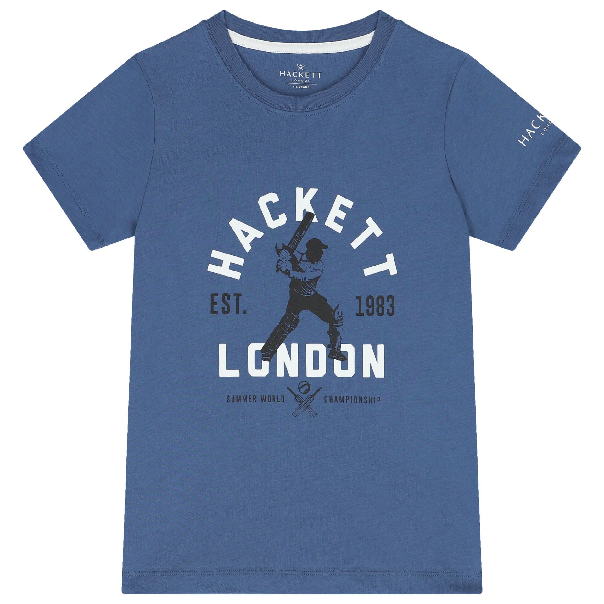 Hackett London Boys Blue Logo T Shirt Junior Couture
