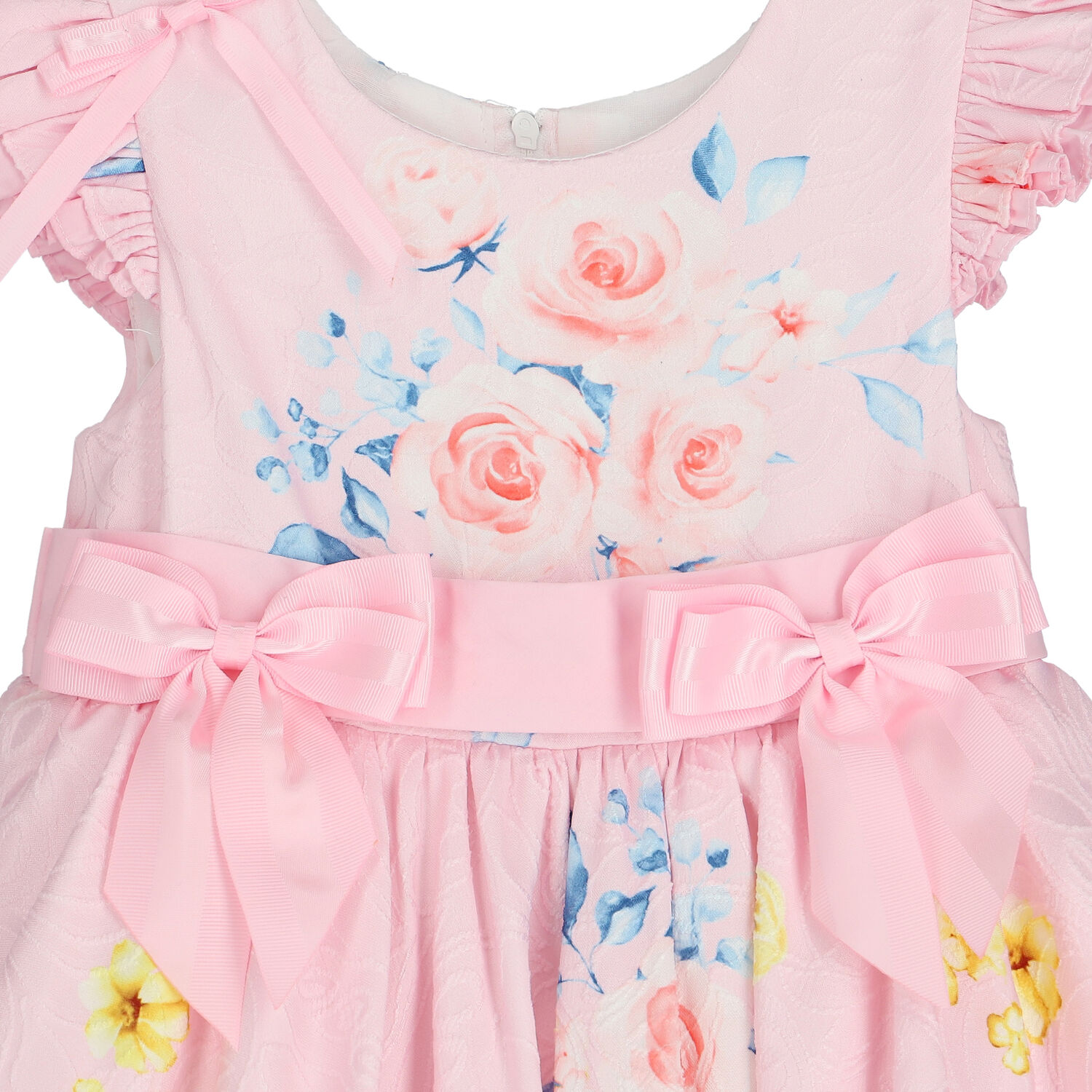 Girls Pink Floral Bow Dress, 1, hi-res image number null