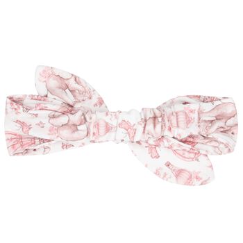 Baby Girls White & Pink Africa Bow Headband, 1 Baby Girls White & Pink Africa Bow Headband