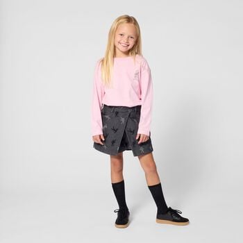 Girls Pink Bunny Logo Long Sleeve Top