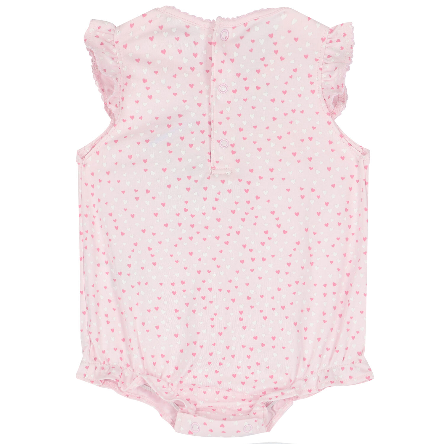 Baby Girls Pink Heart Print Romper, 1, hi-res